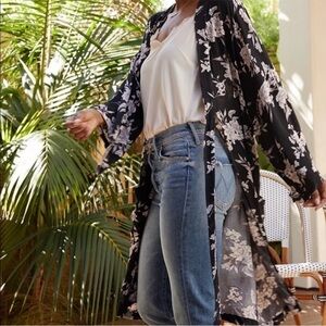 Spiritual Gangster Maya Black Floral Kimono
